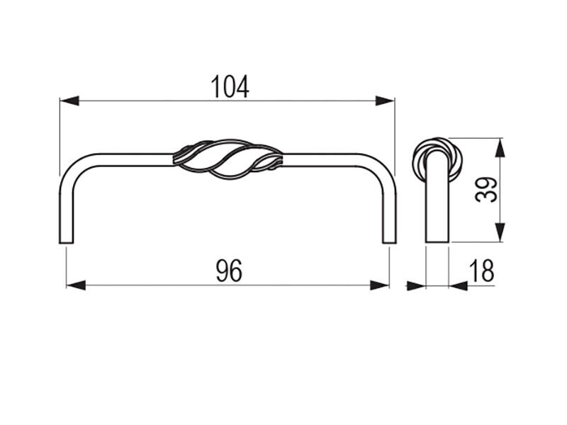 Úchytka Virella L 96 starocín
